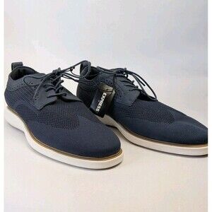 NEW Express Mens Size 12 Fabric Dress Sneakers Oxford Shoes Navy Blue Derby